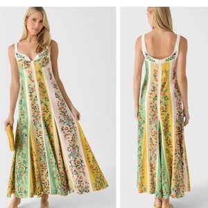 NWT Christian Lacroix Embroidered Floral sweetheart Maxi Dress size 10.